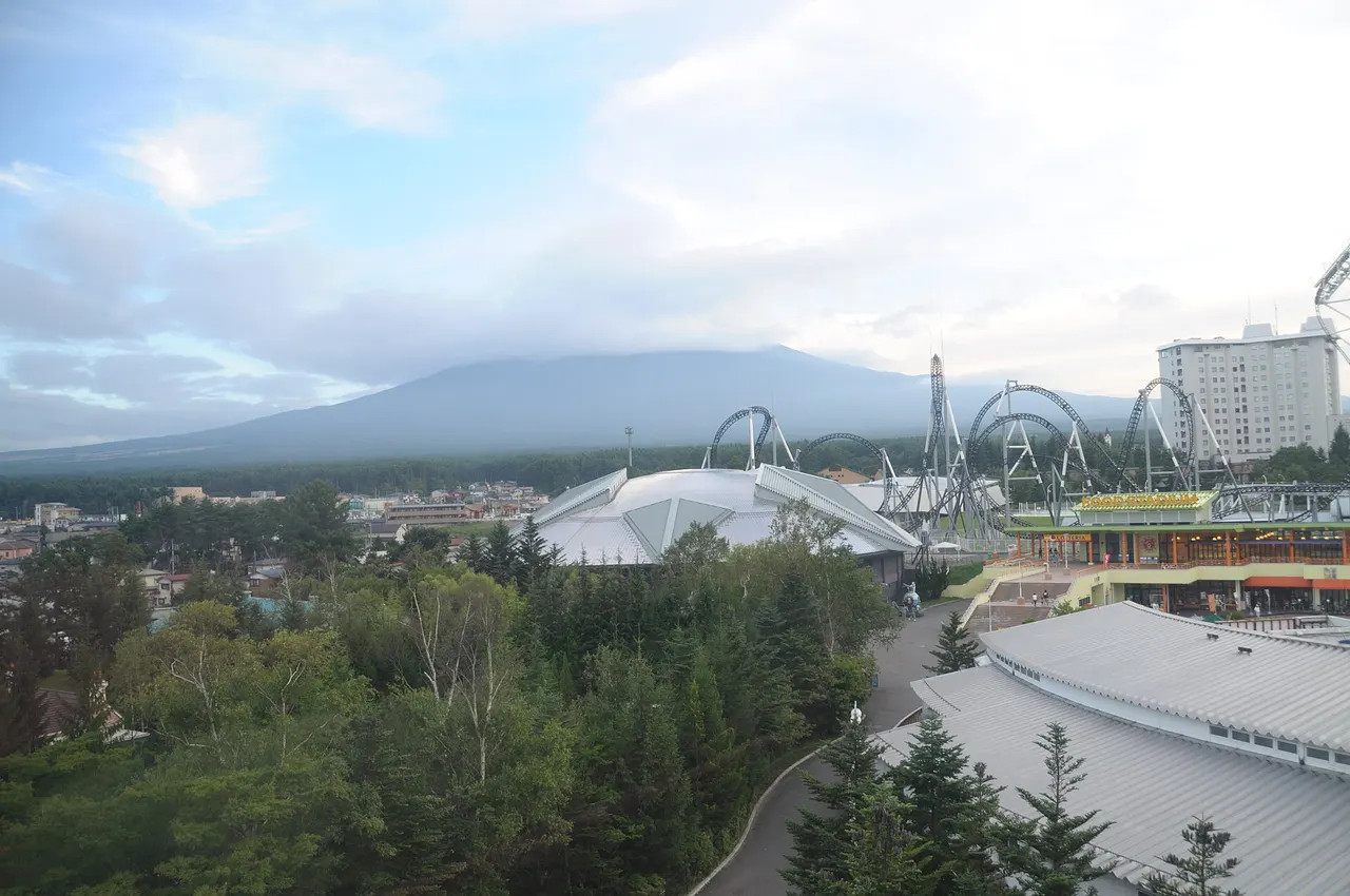 Fuji-Q Highland beneath Mount Fuji