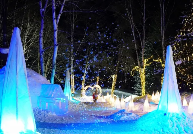Illuminated snow tubing at Furano Kan Kan Mura